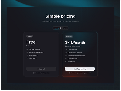 ⬀ pricing pricing simple ui web design