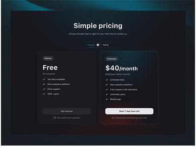 ⬀ pricing pricing simple ui web design