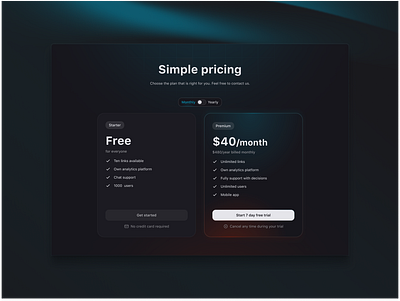 ⬀ pricing pricing simple ui web design