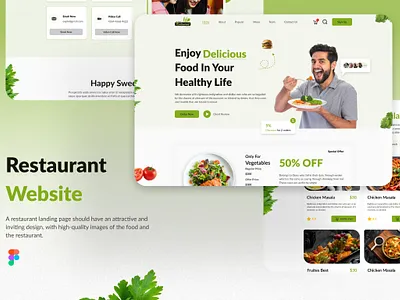 Restaurant Landing Page design food graphic design landing page restaurant typography ui ux website