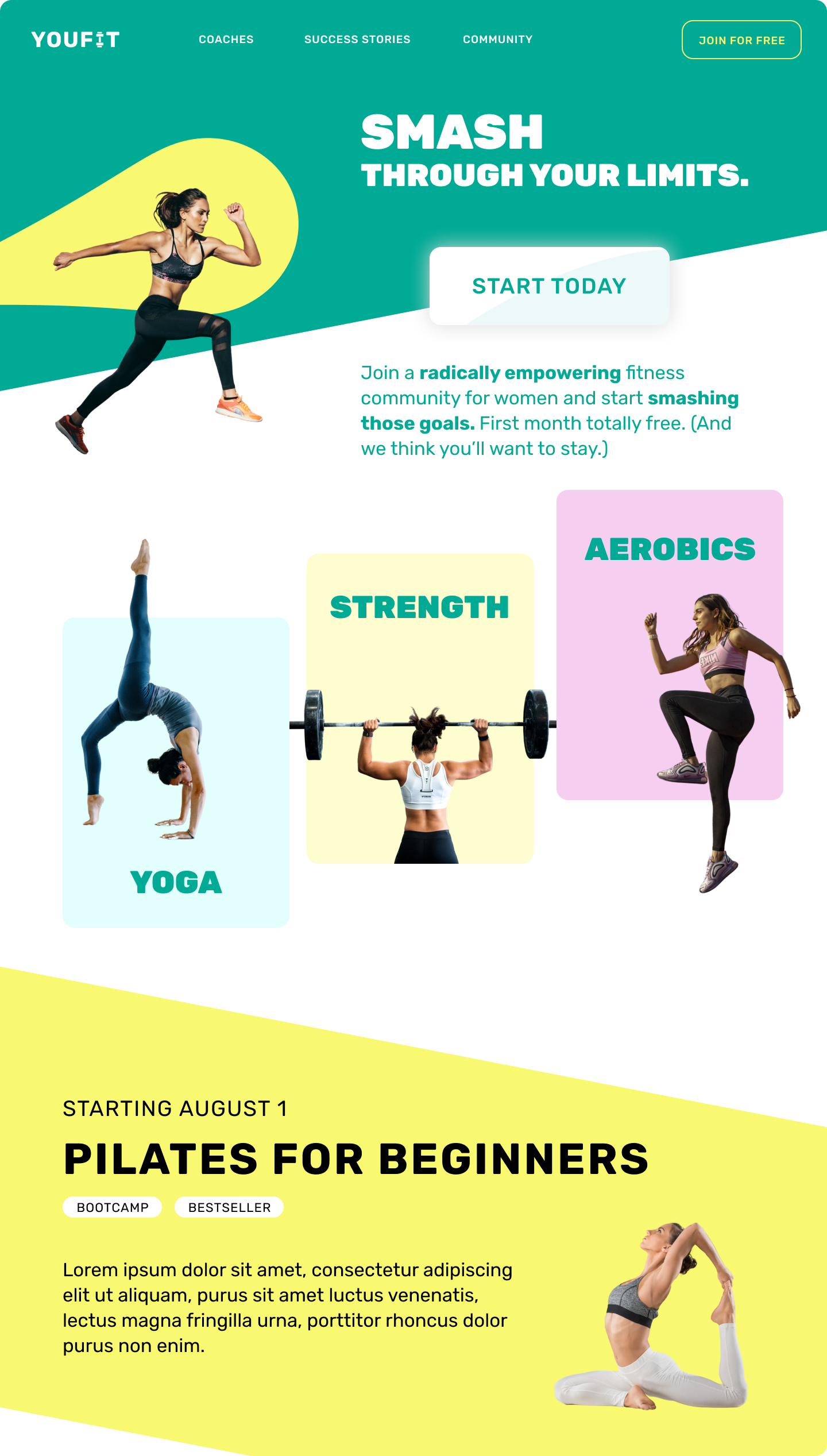 YOUFIT • Fitness Website Concept dailyui design ui ui ux ui design uidesign uiux website