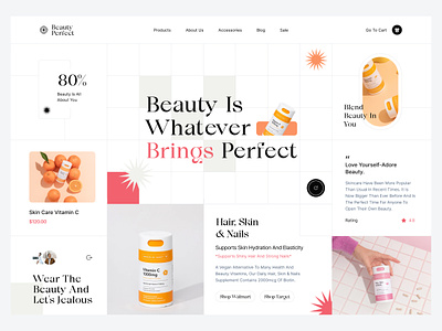 Website - Beauty Perfect beauty clean cosmetic hair hero hero image hero section home page landing page design landingpage makeup product skincare spa ui ui design web web design website website design