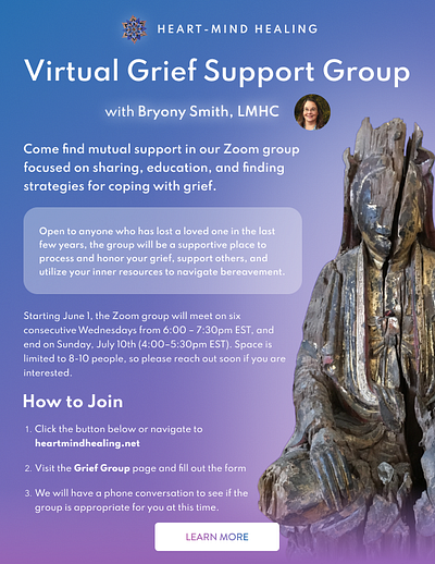 Grief Support Group Poster graphic design grief grieving poster poster design
