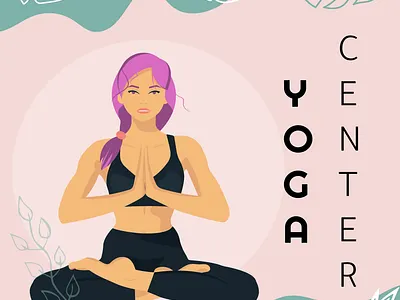 Poster for yoga center adobe illustrator asana faceless graphic design health illustration lotus meditation poster sport trendy woman yoga yoga center young