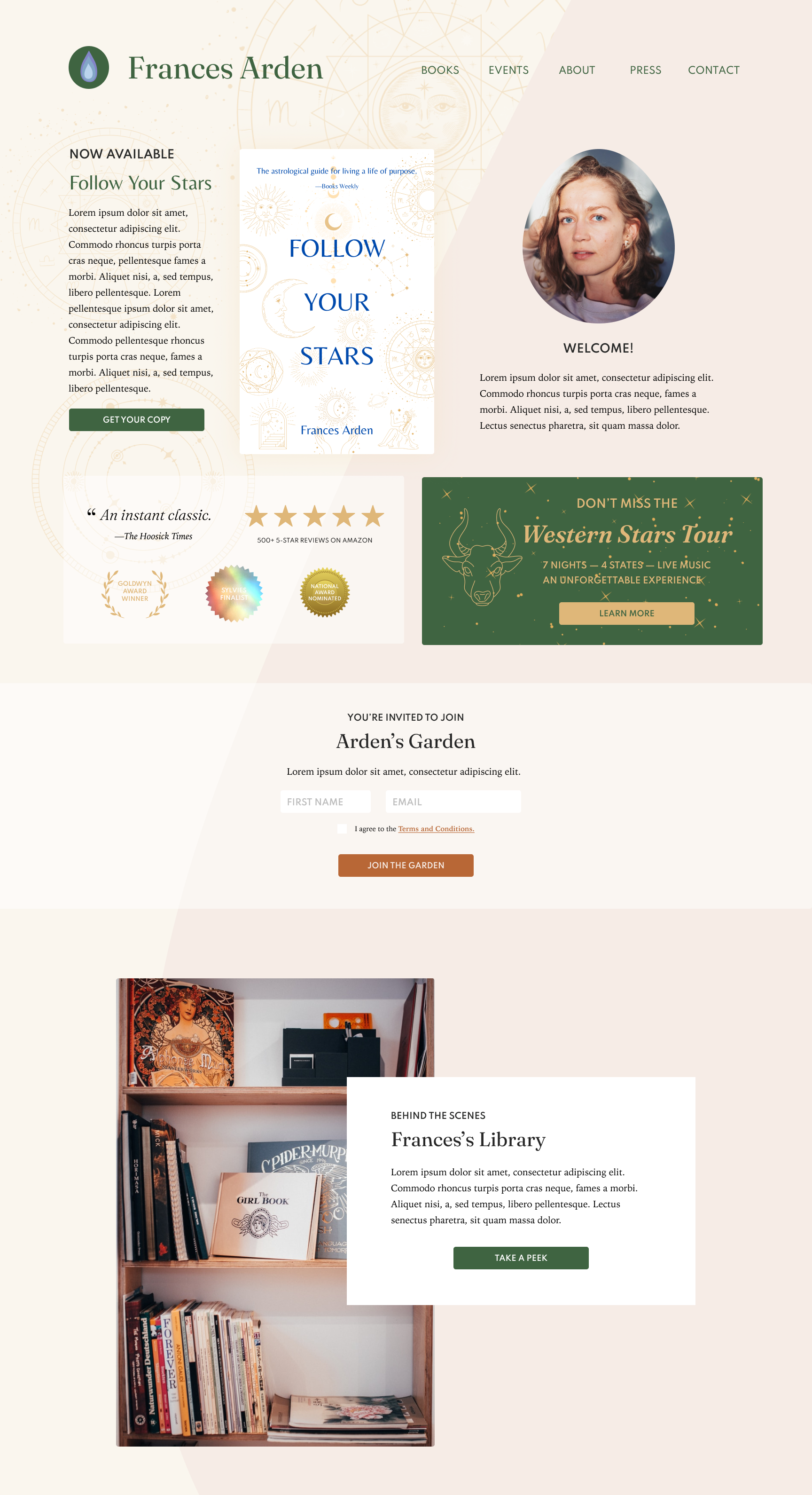 Frances Arden • Author website concept author books dailyui design personal website ui ui ux ui design uidesign uiux website