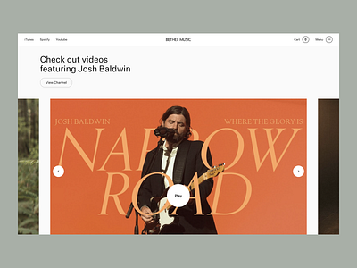 Music Videos Carousel | Bethel Music Artist album band carousel conference dj event gallery layout minimal music music concert portfolio reservation singer slider slideshow song transition web website