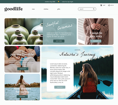 Goodlife • Ecommerce website concept anthropologie branding dailyui desktop ecommerce ui ui ux ui design uidesign uiux website