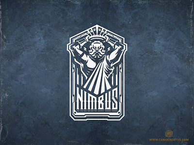Nimbus branding camocreative crown design electronic fantasy gaming god logo mythology sport thunder zeus