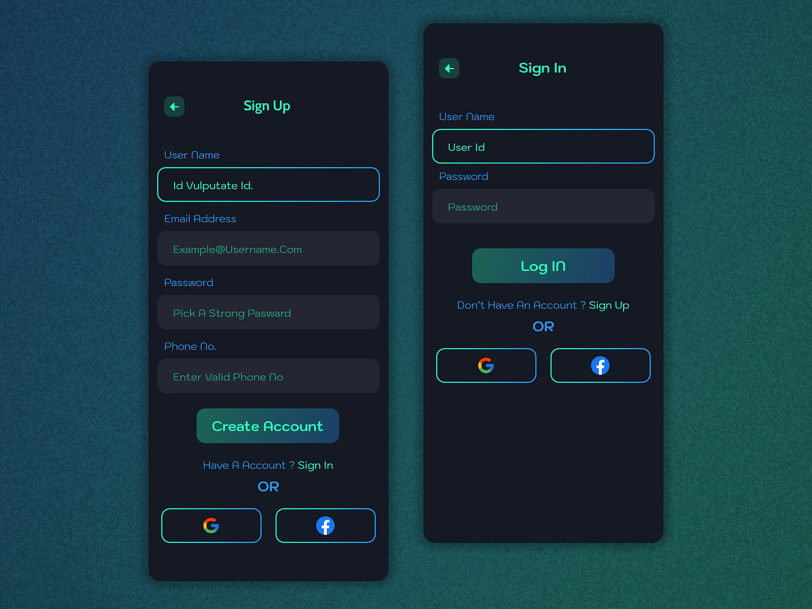 Sign Up UI Design by LYBCOUK on Dribbble