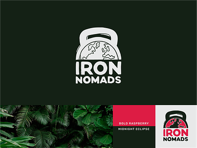 Iron Nomads branding fitness graphic design gym gym equipment illustration kettlebell logo logo design nomad personal trainer retreat vector