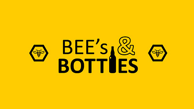 Bee's and Bottles art black design illustrator logo type typography yellow
