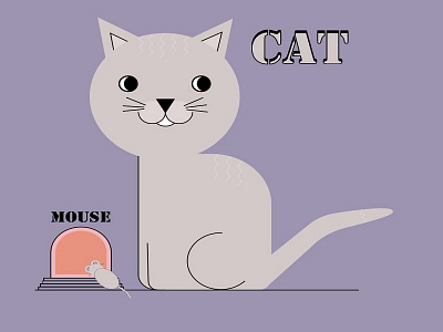 cat and mouse graphic design illustration vector