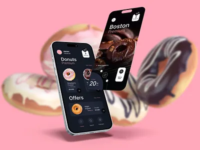Donuts app app branding desert design donut donuts flat food interaction logo minimal modern ui uiux ux website