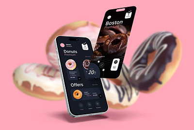 Donuts app app branding desert design donut donuts flat food interaction logo minimal modern ui uiux ux website