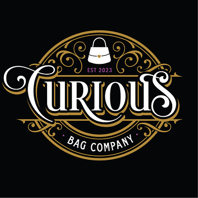 Curious Bag Co. Logo branding graphic design logo victorian vintage