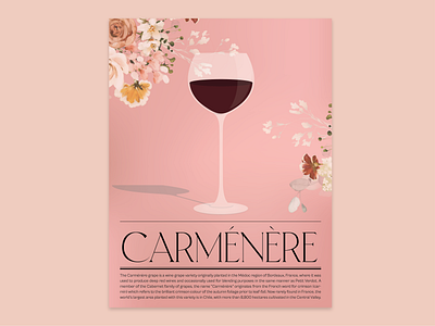 Wine Poster adobe illustrator carmenere flowers illustrator poster print print design typography wine wine glass