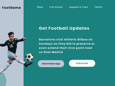 Football Landing Page Design branding design figma homepage landing page ui web design website