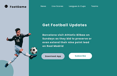 Football Landing Page Design branding design figma homepage landing page ui web design website