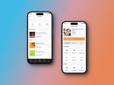 Products & Inventory Details business details screen inventory mobile app products stat stock management storefront