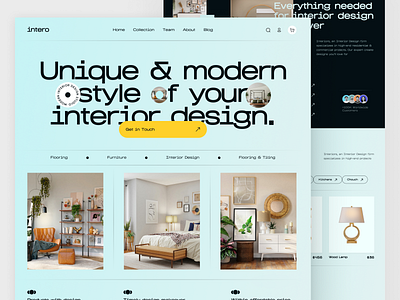 Intero-Interior Landing Page architecture awe decor furniture interior interior design interior homepage interior website interiordesign living room room ui web web3 website