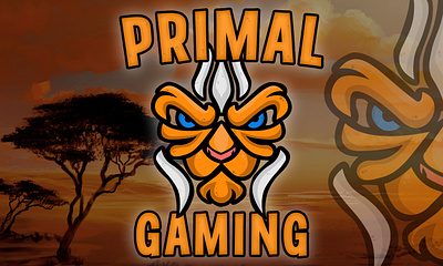 Primal Gaming graphic design illustration logo