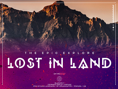 Lost in Land branding design font futuristic inumocca lettering logo synthwave typeface typography