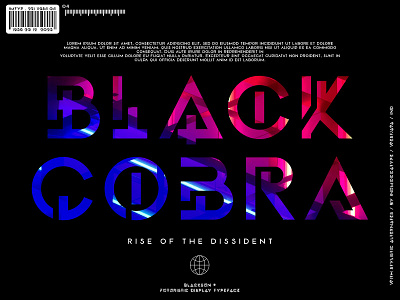 Black Cobra design font futuristic graphic design inumocca lettering logo poster typeface typography