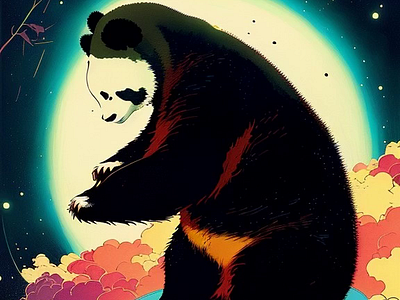 Giant panda in space ai art artificialintelligence character cute design entergalactic kaiber