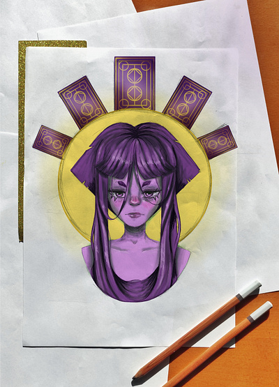 Tarot Girl dibujo draw drawing illustration