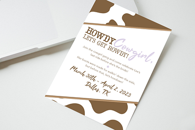 Cowgirl Bachelorette Invites bachelorette design graphic design illustration typography wedding