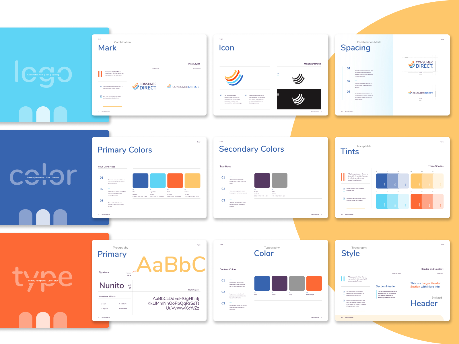 ConsumerDirect: Rebrand | Creative Direction app brand book brand guidelines brand identity brand strategy branding creative direction creative director design graphic design rebrand rebranding visual design