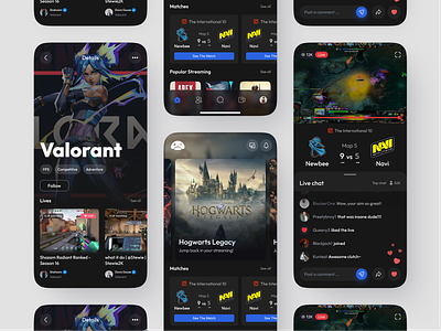 UFG(Ultimate Fanatic Gamer) - Game Streaming & Tournament card clean design game game ui gamer games live live app live screen live stream live streaming mobile app mobile design stream app streamer streaming app twitch ui ux