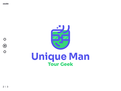 Unique Man adobe photoshop application branding company geek graphic design holiday icon inspiration logo man minimalist modern playfull tourgeek travel typography unique vector