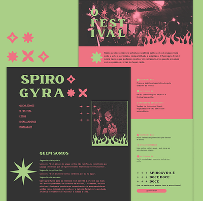 Spirogyra Fest | Landing Page SPA design digital festival graphic design logo music ui ux