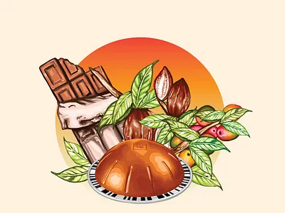 Nespresso Orafio Capsule Flavor Notes Illustration branding coffee design digital art digital illustration digital painting flavor illustration nespresso painting product