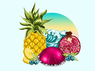 Nespresso Toccanto Capsule Flavor Notes Illustration advertising beverage branding cafe coffee design digital art digital illustration digital painting fruit graphic design illustration nespresso painting portrait product