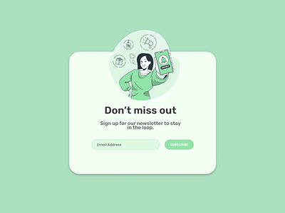 Daily UI #16 - Pop-Up / Overlay 016 daily ui 016 dailyui dailyui 016 dailyui016 dailyuichallenge design email green illustration minimal pop up pop up popup subscribe subscribe email ui ux web design
