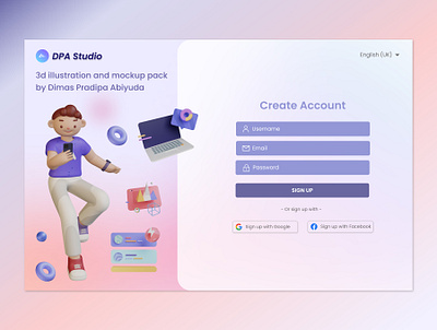 DPA Studio - SIgn Up Page app branding design graphic design ui ux