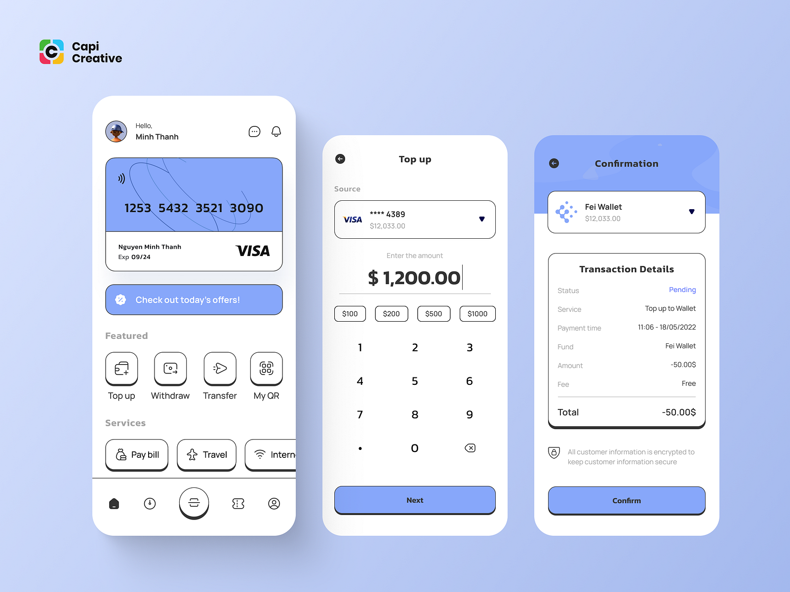 Fei E-Wallet App - Mobile App UI Design Concept by Capi Product on Dribbble