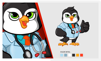 Animal Mascot Penguin - Custom Cartoon Character animal mascot penguin cartoon 2d