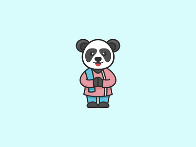 Cute panda with shirt and trousers concept animal animation app branding cartoon design graphic design icon illustration logo pandacute typography ui ux vector