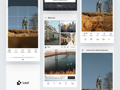 Loci - Photo Editor clean concept design edit editing editor lightroom mobile photo photoshop picture simple studio ui