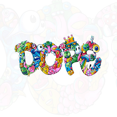 D O P E colorful design doodle dope illustrate illustration love nature typography vector vectorart