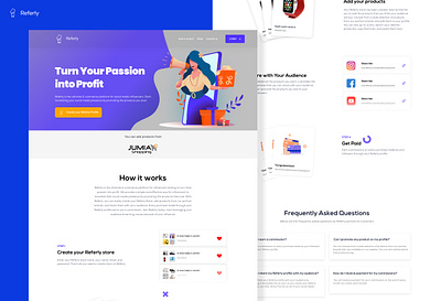 Referly landing page app branding design graphic design illustration logo ui ux