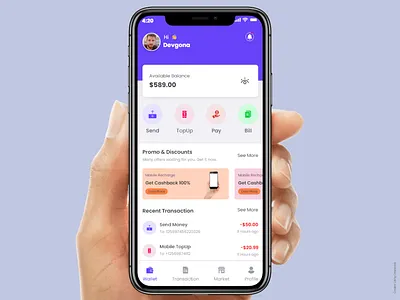 e-wallet mobile app UI app e wallet ebanking ewallet home page design mobile banking app mobile wallet ux ui