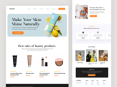 Product Website Design: Home Page UI art beauty design ecommerce website figma home page landing page minimal ui shop online simple skin care website store website ui ui design ui ux design uiux ux design web webdesign website