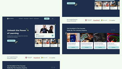 Online Course Platform - Landing Page Design e learning platform landing page e learning websites education education landing page landing page learning learning platfrom logo online courses platform typography ui ux