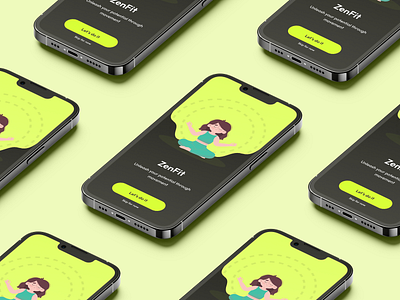 ZenFit - Fitness app app design colors design design style figma illustration ios app iosappdesign logo minimal modern design prototyping typography ui uiux ux webflow website website design wireframing