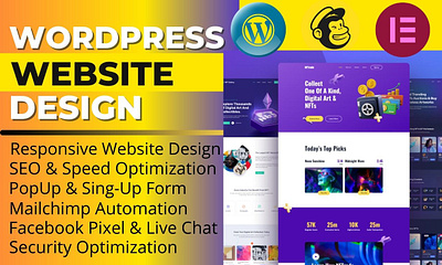 I will design a WordPress website using WordPress and elementor. businesswebsite elementorlanding responsivewebsite squeezepage wordpress wordpresslanding wordpresswebsite