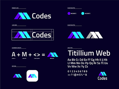 AM COdes Logo Design branding graphic design logo ui